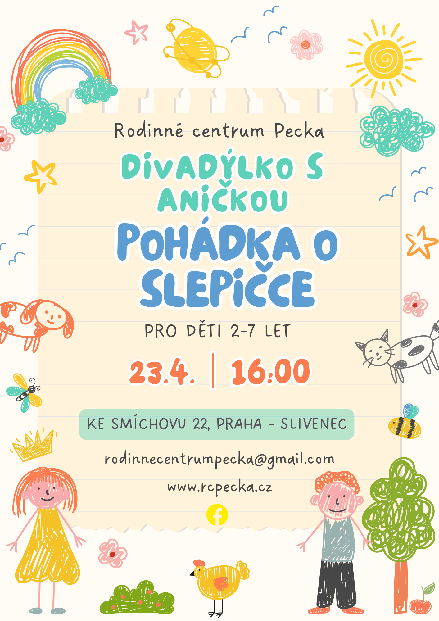 Pohádka O slepičce a kohoutkovi – 23.4. od 16h